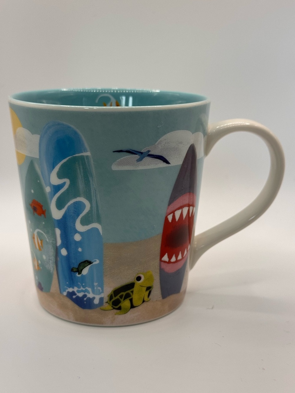 Starbucks 2010 New Bone China Hawaii Surfboard Mug. 12 fl oz.